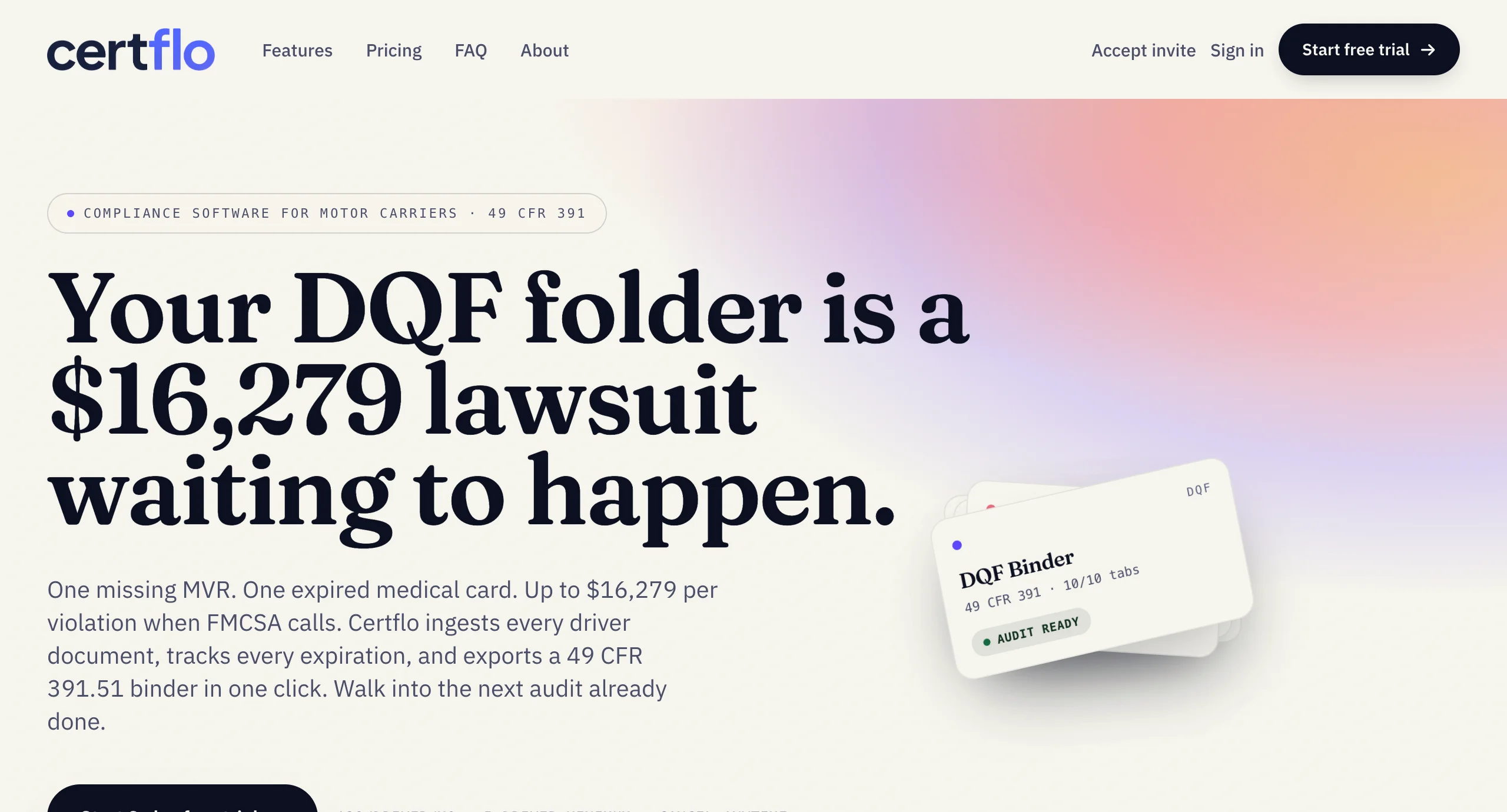 Certflo website screenshot, COMPLIANCE SAAS